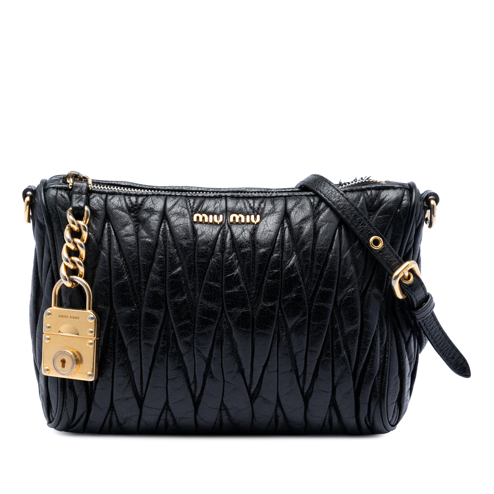 Pre-Loved Miu Miu Matelasse Nappa Lux Charm Shoulder Bag
